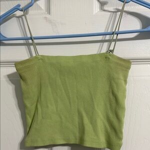 Zara Green Sleeveless Crop Camisole